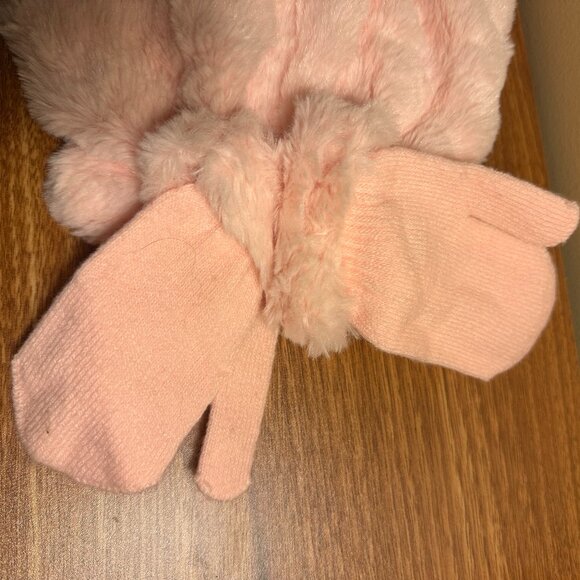 Capelli New York Toddler Faux Fur Hat & Mittens Set Pink 2T–4T NWT - Picture 2 of 3